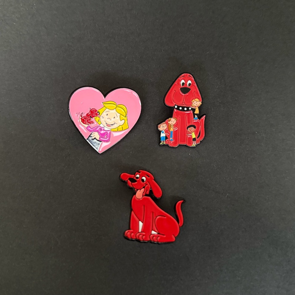 Red Puppy Enamel Pin Set - Heart & Dog Designs